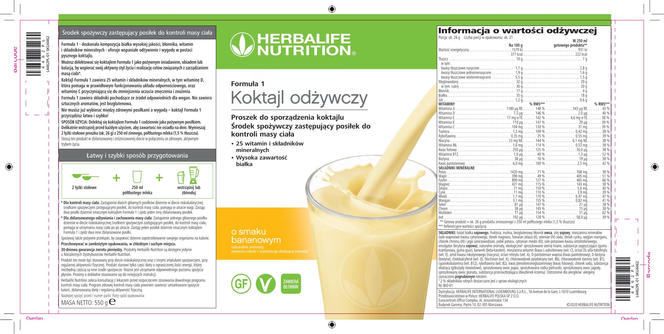 Koktajl odżywczy 550 g o smaku bananowym - obrazek 3